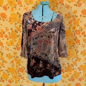 Vintage Boho 90s Velvet Top